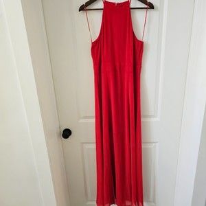 Red Express Maxi Mid Waist Halter Tank spaghetti Strap princess Dress- Size 12